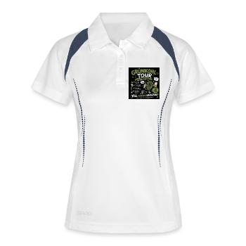 Grünkohl Tour Motiv - Frauen Polo atmungsaktiv - Weiß/Navy - Vorne