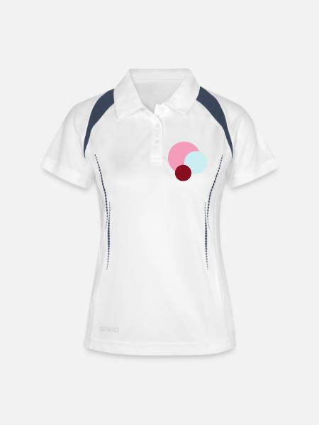Planets in Pink Universe - Women's Polo breathable - white/navy
