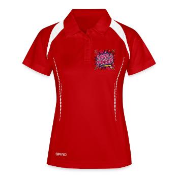 Mois de la fierté LGBTQ - Fort et fier - Polo respirant Femme - blanc/marine - Devant