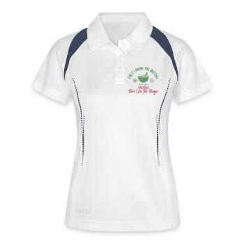 First I Drink The Matcha Then I Do The Things - Women's Polo breathable - white/navy - Front