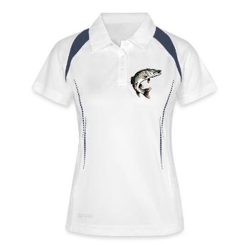 Hecht Design - Frauen Polo atmungsaktiv - Weiß/Navy - Vorne