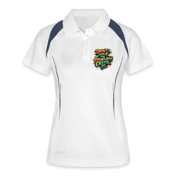 N’t_wait_ - Polo respirant Femme - blanc/marine - Devant
