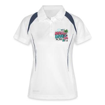 Malle Divas en tournée Fête féminine Flamingo à Majorque - Polo respirant Femme - blanc/marine - Devant