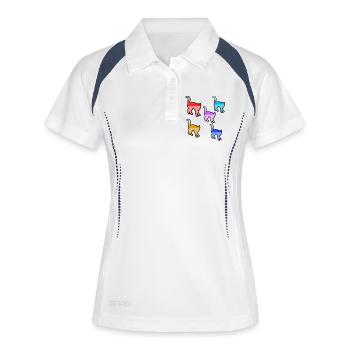 félin - Polo respirant Femme - blanc/marine - Devant