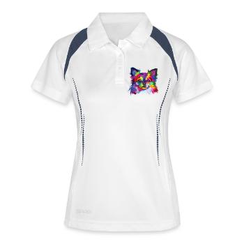 Kaleidoscope Pup Portrait - Women's Polo breathable - white/navy - Front