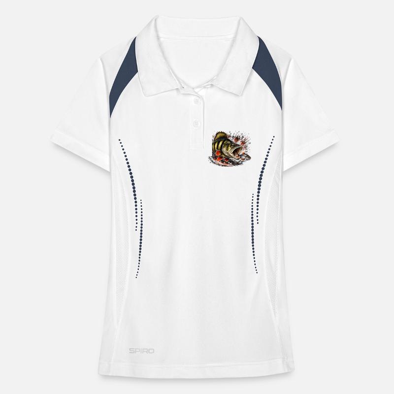 Explosives Barsch-Raubtierfisch-Design Frauen Polo atmungsaktiv