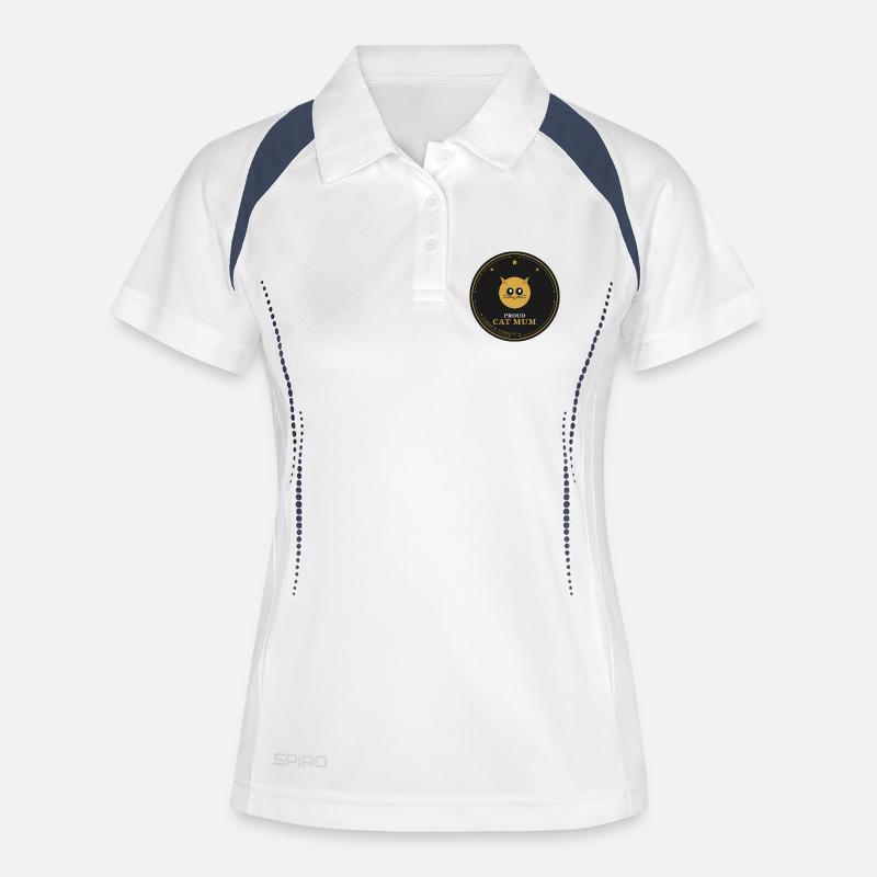 Proud Cat Mum Emblem - Women's Polo breathable - white/navy