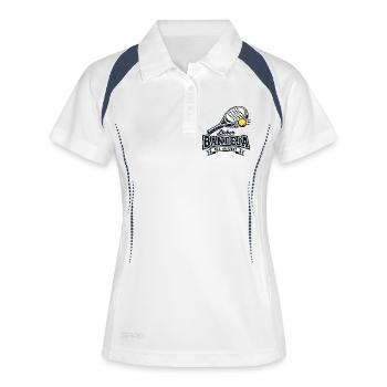 Lieber Bandeja Als Auszeit - Frauen Polo atmungsaktiv - Weiß/Navy - Vorne