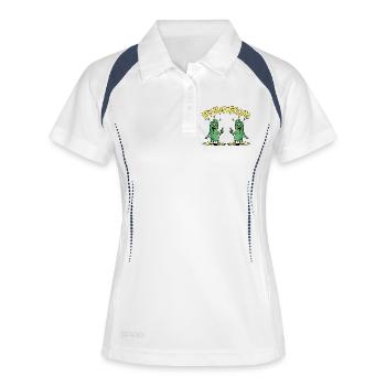 Rumgurken Betrunkene Gurken Rum Lustige Sprüche - Frauen Polo atmungsaktiv - Weiß/Navy - Vorne