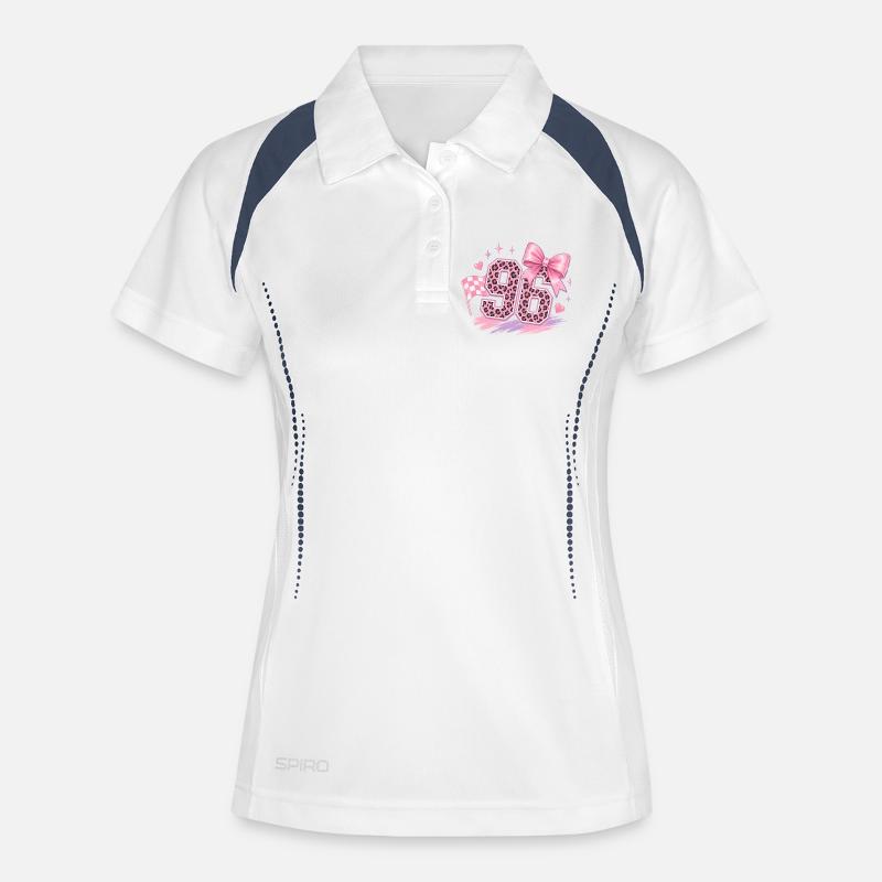 Leopard Pink 96 Glitter - Women's Polo breathable - white/navy