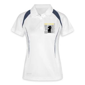 T-shirt streetwear Puzzle Chevalier d’Échecs - Polo respirant Femme - blanc/marine - Devant