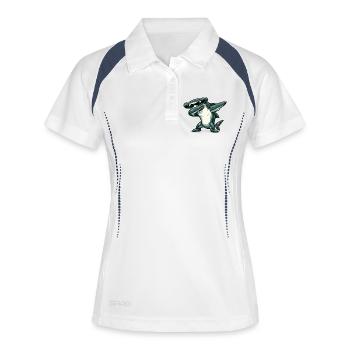 Dabbing Hammerhai - Frauen Polo atmungsaktiv - Weiß/Navy - Vorne