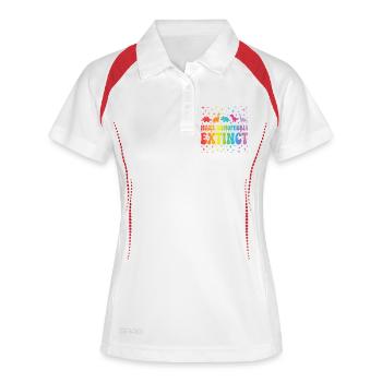 LGBTQ-Pride-Monat – Macht Homophobie ausrottend - Frauen Polo atmungsaktiv - Weiß/Navy - Vorne