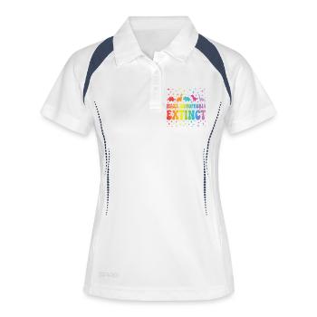 LGBTQ-Pride-Monat – Macht Homophobie ausrottend - Frauen Polo atmungsaktiv - Weiß/Navy - Vorne
