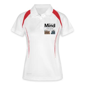 Reales Leben vs. Soziales - Frauen Polo atmungsaktiv - Weiß/Navy - Vorne