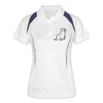 loutre - Polo respirant Femme - blanc/marine - Devant
