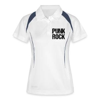 Distressed Punk Rock Logo-Design - Frauen Polo atmungsaktiv - Weiß/Navy - Vorne