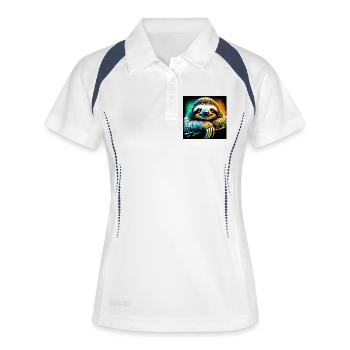 Faultier - Frauen Polo atmungsaktiv - Weiß/Navy - Vorne