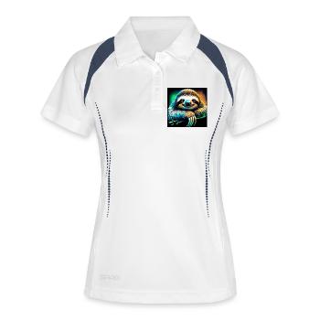 sloth - Women's Polo breathable - white/navy - Front