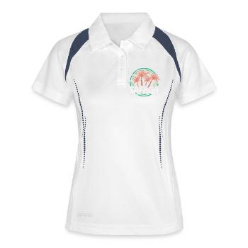 Ferien Safaga - Frauen Polo atmungsaktiv - Weiß/Navy - Vorne