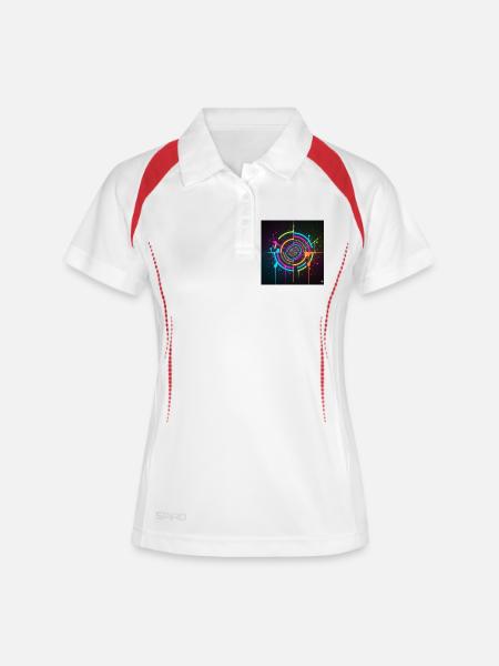 Neon Circle Splatter - Women's Polo breathable - white/navy
