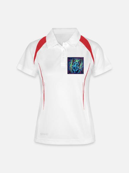 Neon wolf gaze - Women's Polo breathable - white/navy