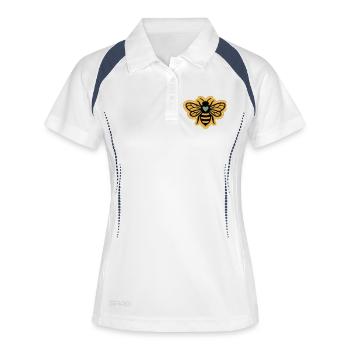Bee Heart Apiculture Conservation de la nature Boho Mandala - Polo respirant Femme - blanc/marine - Devant