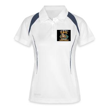 Ich bin im Energiesparmodus Faultier - Frauen Polo atmungsaktiv - Weiß/Navy - Vorne