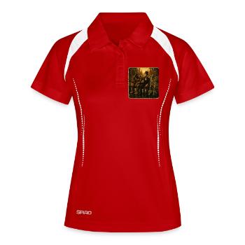 Bigfoot Lincoln Alien - Retro Angeln Freundschaft - Frauen Polo atmungsaktiv - Weiß/Navy - Vorne