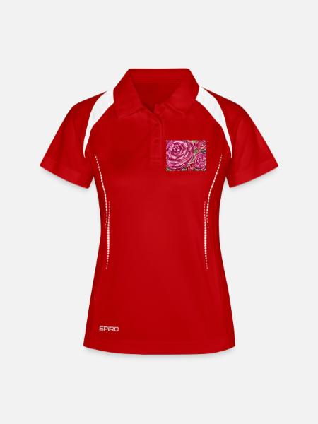 Rose Watercolor - Women's Polo breathable - white/navy