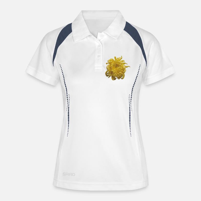 Vibrant_Yellow_Chrysanthemum_Flower - Women's Polo breathable - white/navy