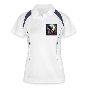 Phénix bleu sous la pleine lune - Polo respirant Femme - blanc/marine - Devant