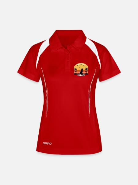 Marker word running - Women's Polo breathable - white/navy
