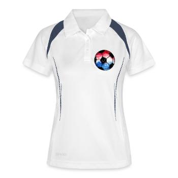 Fußball Kroatien Design für Fans  - Frauen Polo atmungsaktiv - Weiß/Navy - Vorne