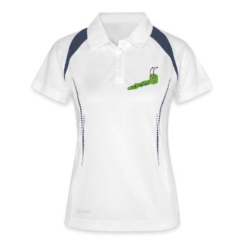Impressionnisme de chenille - Polo respirant Femme - blanc/marine - Devant