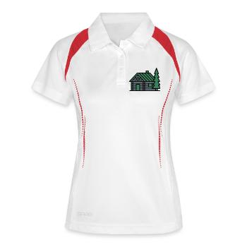 Randonnée des randonnées en montagnes de cabanes en rondins - Polo respirant Femme - blanc/marine - Devant