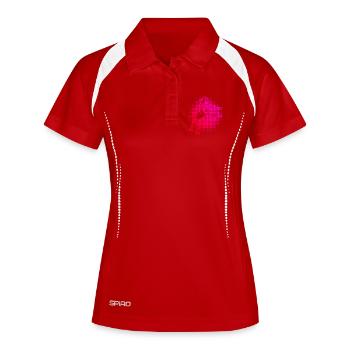 Pickleball Trainer Geschenkidee für Pickleball Fan - Frauen Polo atmungsaktiv - Weiß/Navy - Vorne