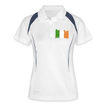 Irland Fahne Reisen - Frauen Polo atmungsaktiv - Weiß/Navy - Vorne