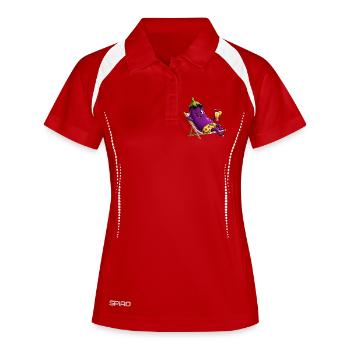 Eggplant on holiday in the sun - Women's Polo breathable - white/navy - Front