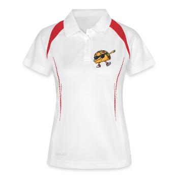 Dabbing Taco - Frauen Polo atmungsaktiv - Weiß/Navy - Vorne