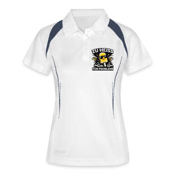 zu heiss für Probleme - Frauen Polo atmungsaktiv - Weiß/Navy - Vorne