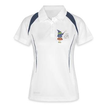 Je lance Sort de Disparaître Magicien Grenouille Drôle - Polo respirant Femme - blanc/marine - Devant