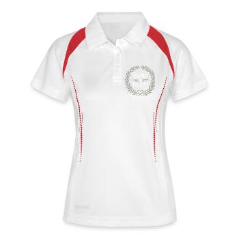 Emblème de laurier enraciné dans l’histoire - Polo respirant Femme - blanc/marine - Devant