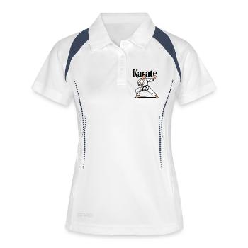 Karaté arts martiaux - Polo respirant Femme - blanc/marine - Devant