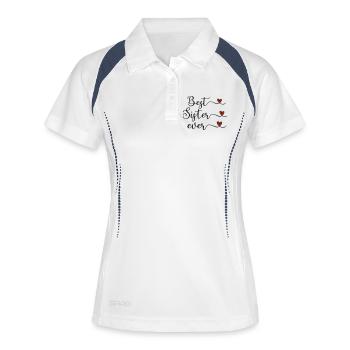 beste Schwester - Frauen Polo atmungsaktiv - Weiß/Navy - Vorne