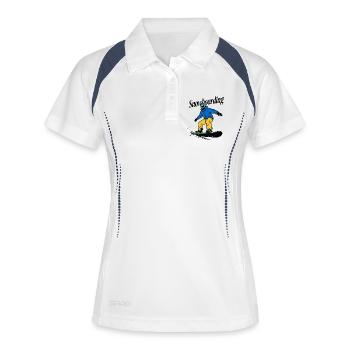 Snowboarder - Frauen Polo atmungsaktiv - Weiß/Navy - Vorne