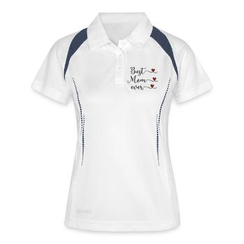 Beste Mama - Frauen Polo atmungsaktiv - Weiß/Navy - Vorne