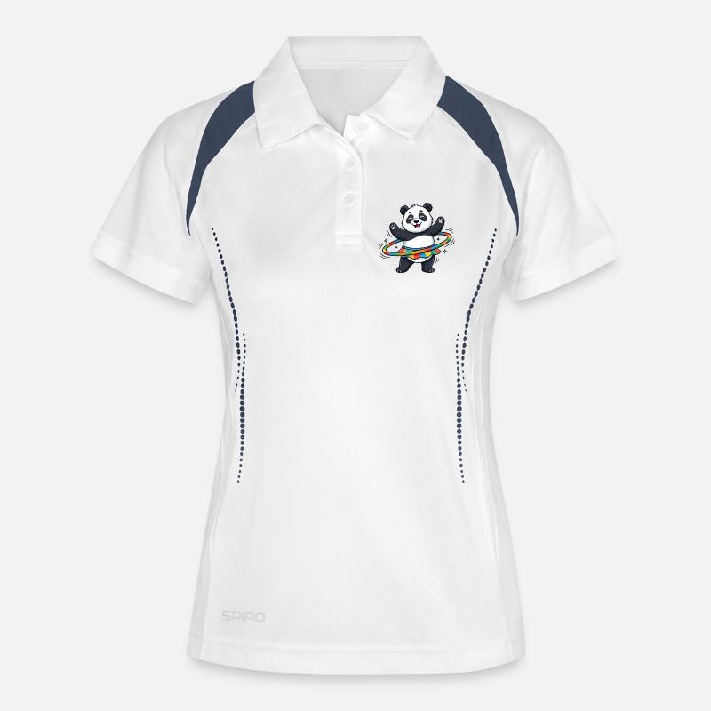 Rainbow Panda Hula-Hoop - Women's Polo breathable - white/navy