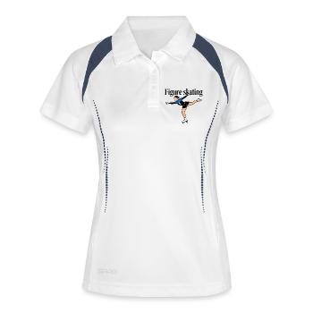 Patinage artistique - Polo respirant Femme - blanc/marine - Devant