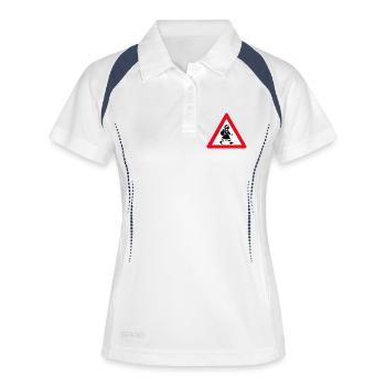 Weihnachtsfrau crossing - Frauen Polo atmungsaktiv - Weiß/Navy - Vorne